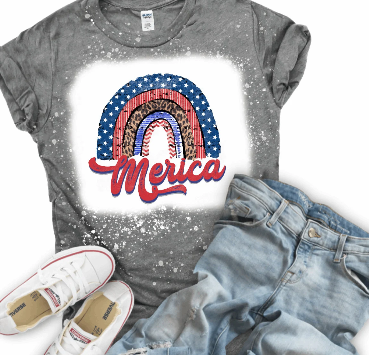 America Rainbow Graphic Fashion T-Shirt