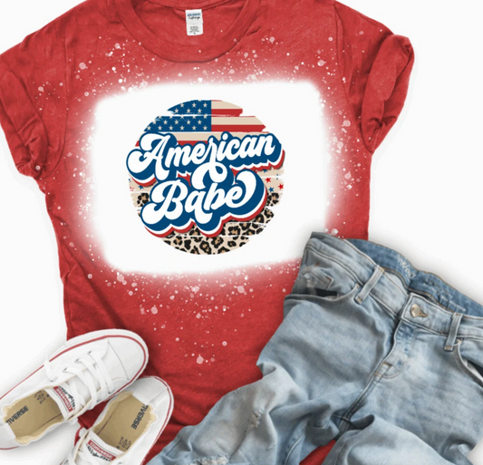 American Babe Bleached Graphic T-Shirt