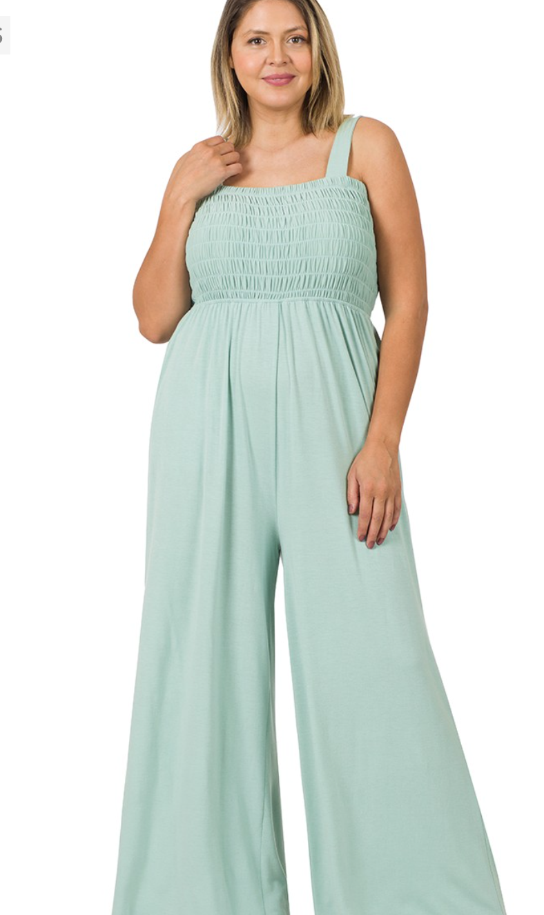 Mint Icecream Please Plus Size Jumpsuit