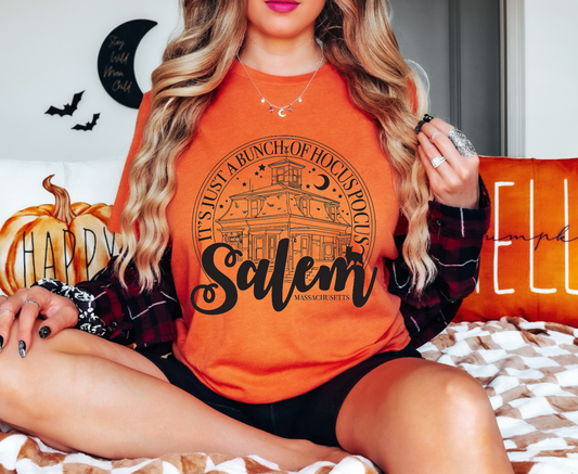 It's Just A Bunch of Hocus Pocus - Salem Graphic T-Shirt Perfect for Fall and Halloween