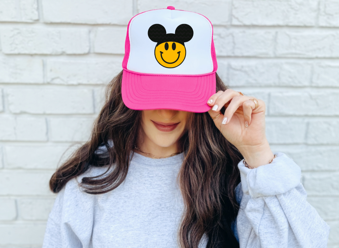 Smiling Mickey Trendy Trucker Hat