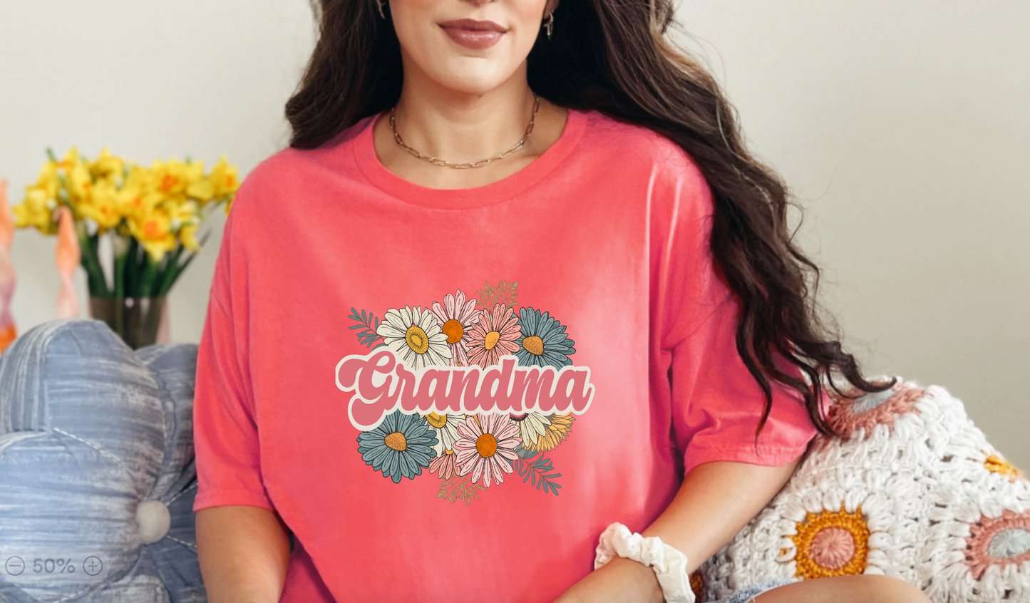 Floral Grandma Trendy T-Shirt