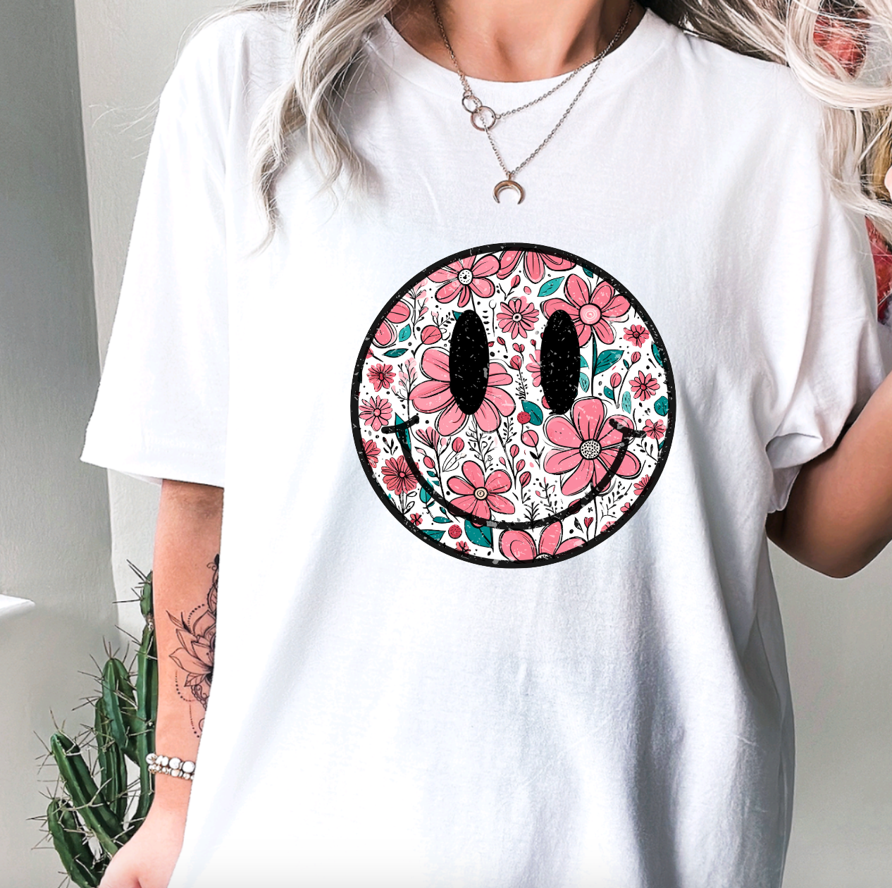 Smiling Into Spring Trendy Graphic T-Shirt