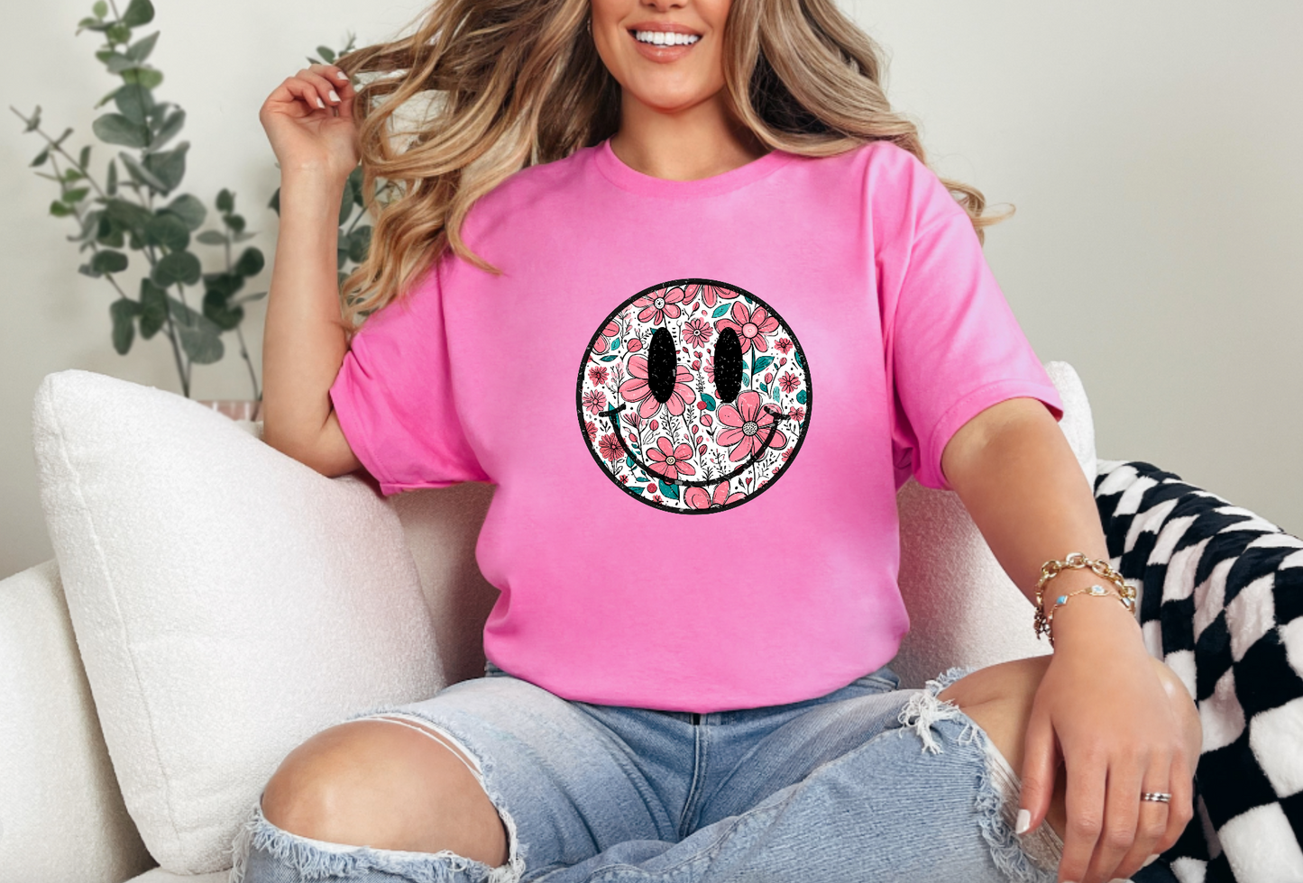 Smiling Into Spring Trendy Graphic T-Shirt