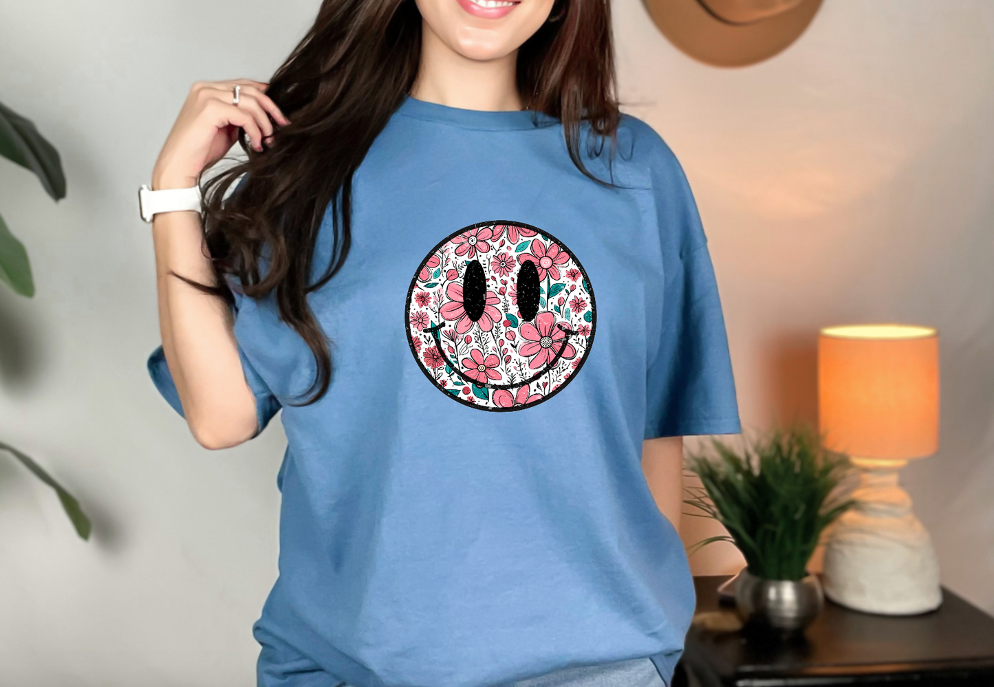 Smiling Into Spring Trendy Graphic T-Shirt