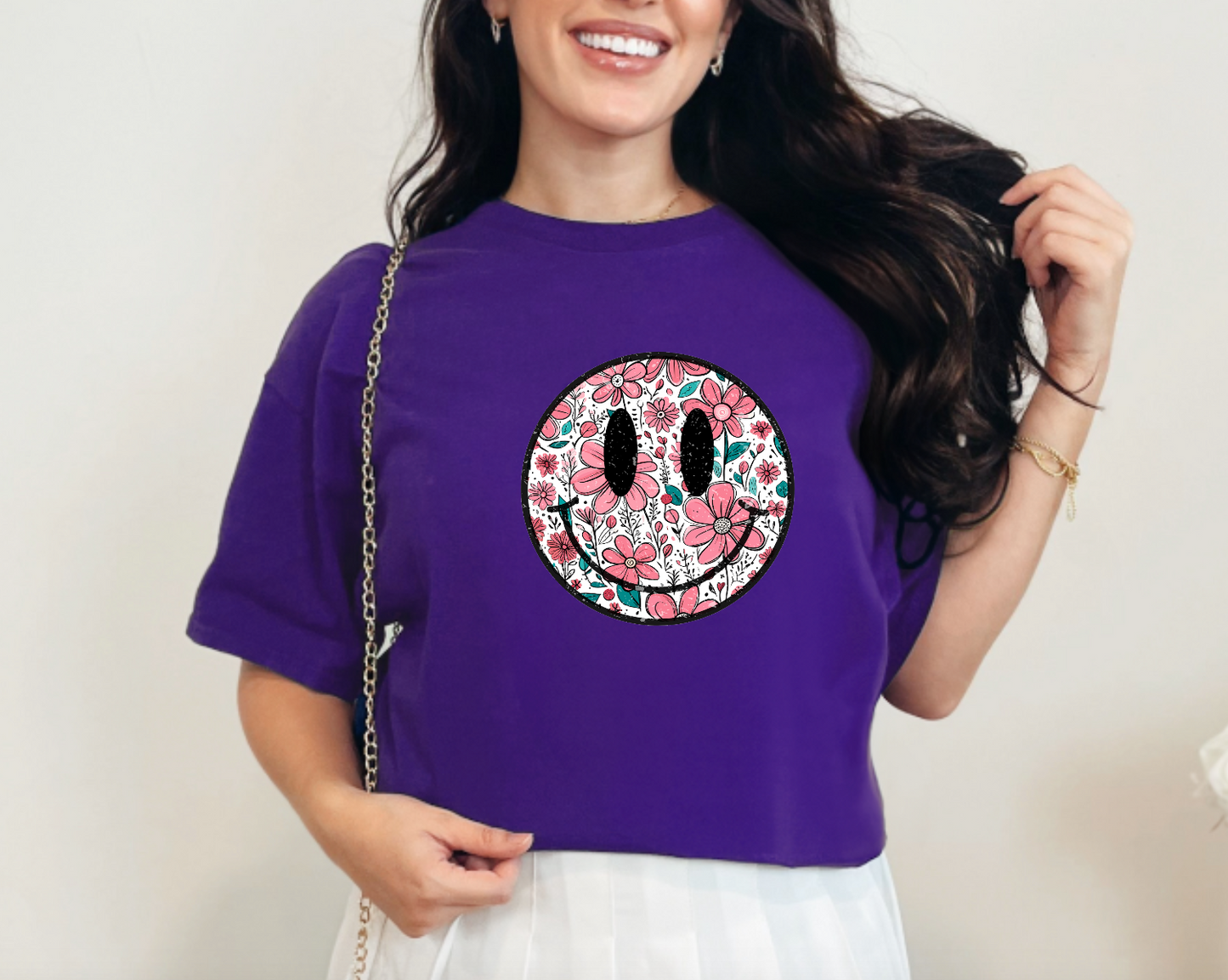 Smiling Into Spring Trendy Graphic T-Shirt