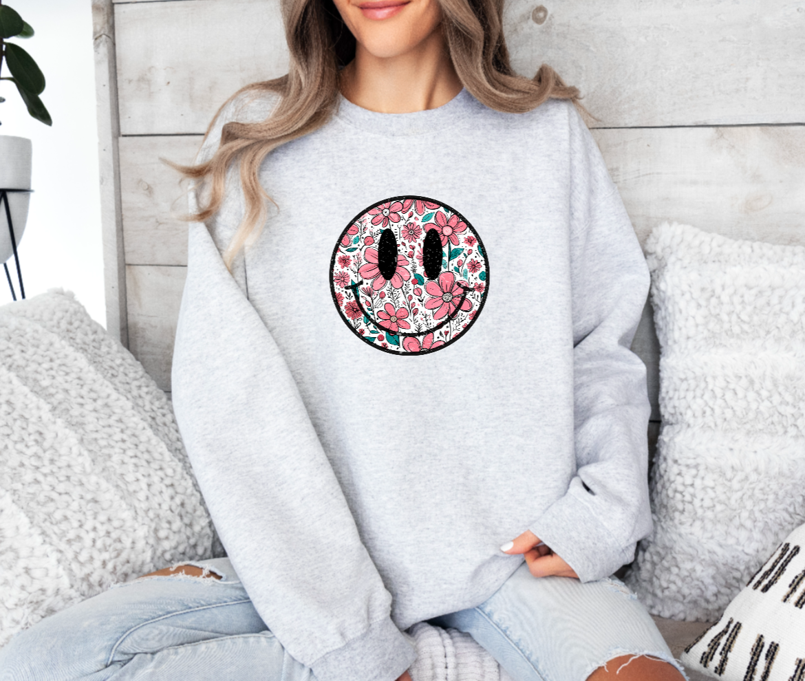 Smiling Floral Sweatshirt