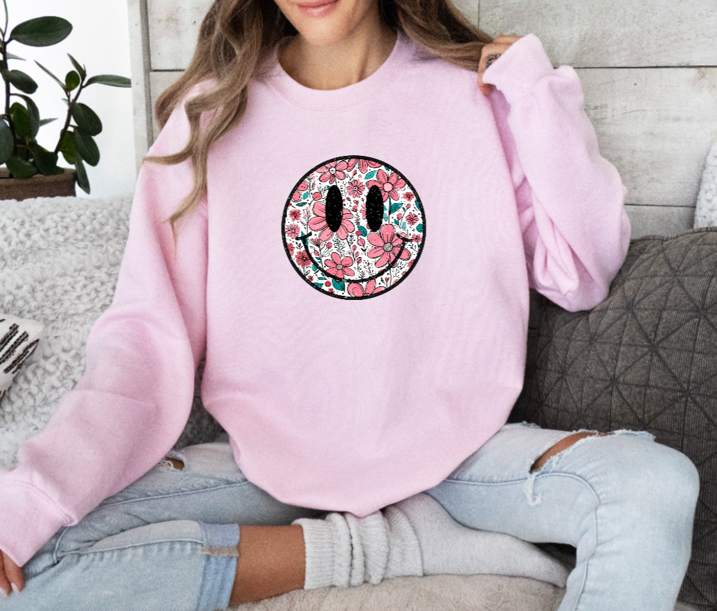 Smiling Floral Sweatshirt