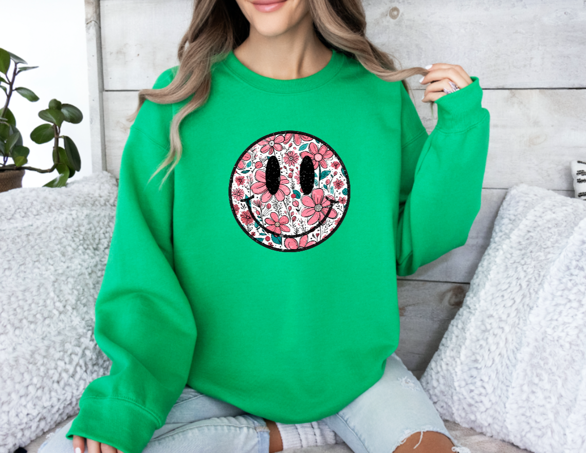 Smiling Floral Sweatshirt