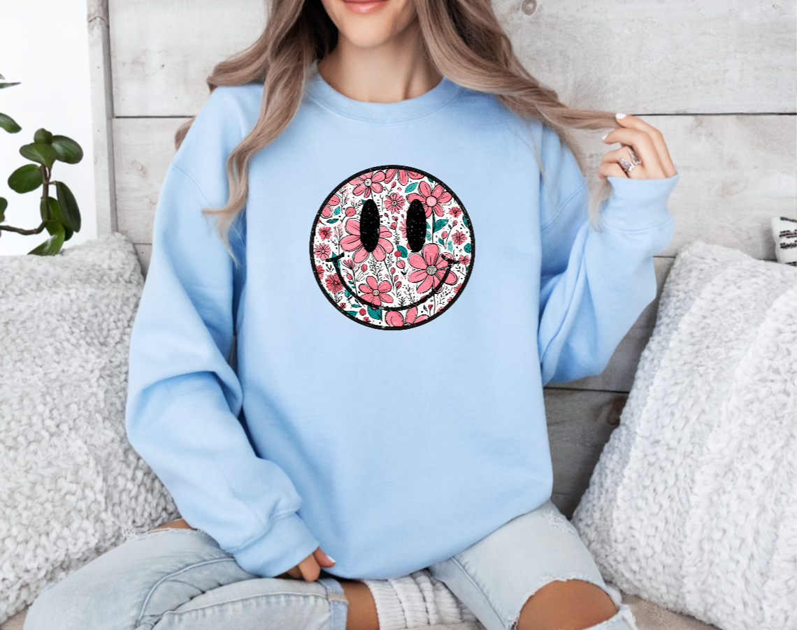 Smiling Floral Sweatshirt