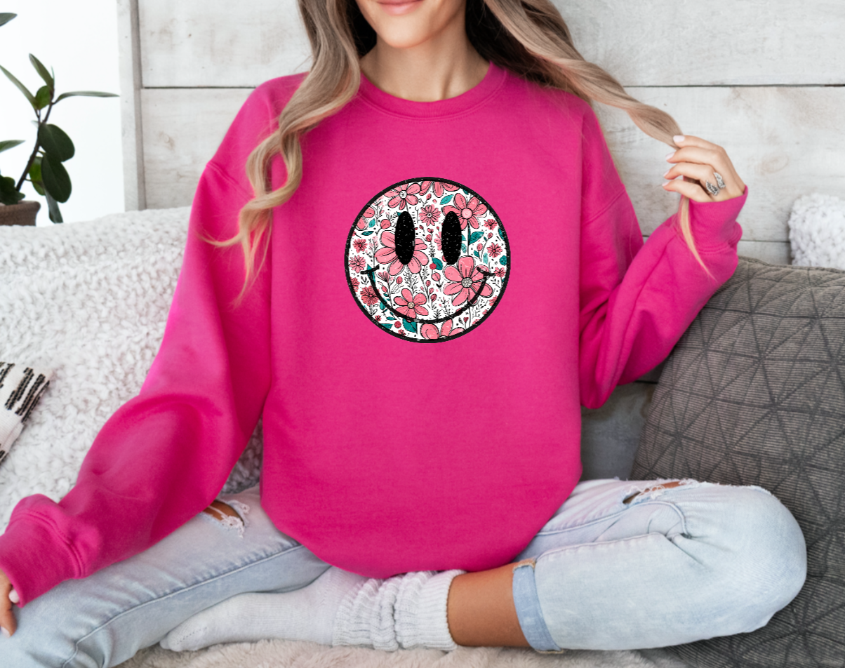 Smiling Floral Sweatshirt