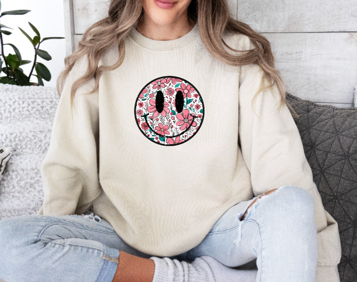 Smiling Floral Sweatshirt