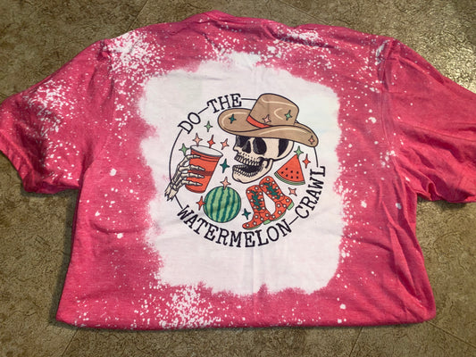 Do The Watermelon Crawl Bleached Graphic T-Shirt