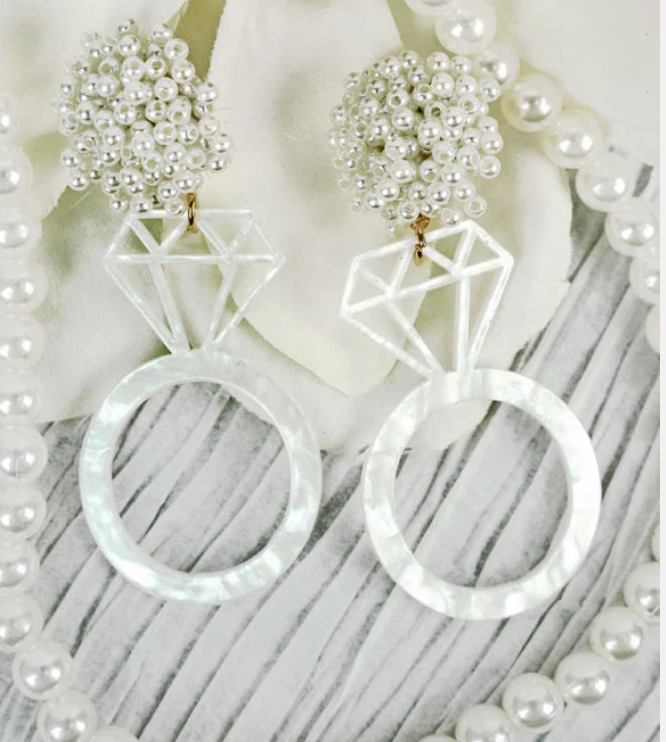 Going To The Chapel Earrings in White