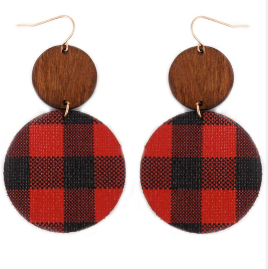 Chestnuts Roasting on an Open Fire- Circle Drop Earrings